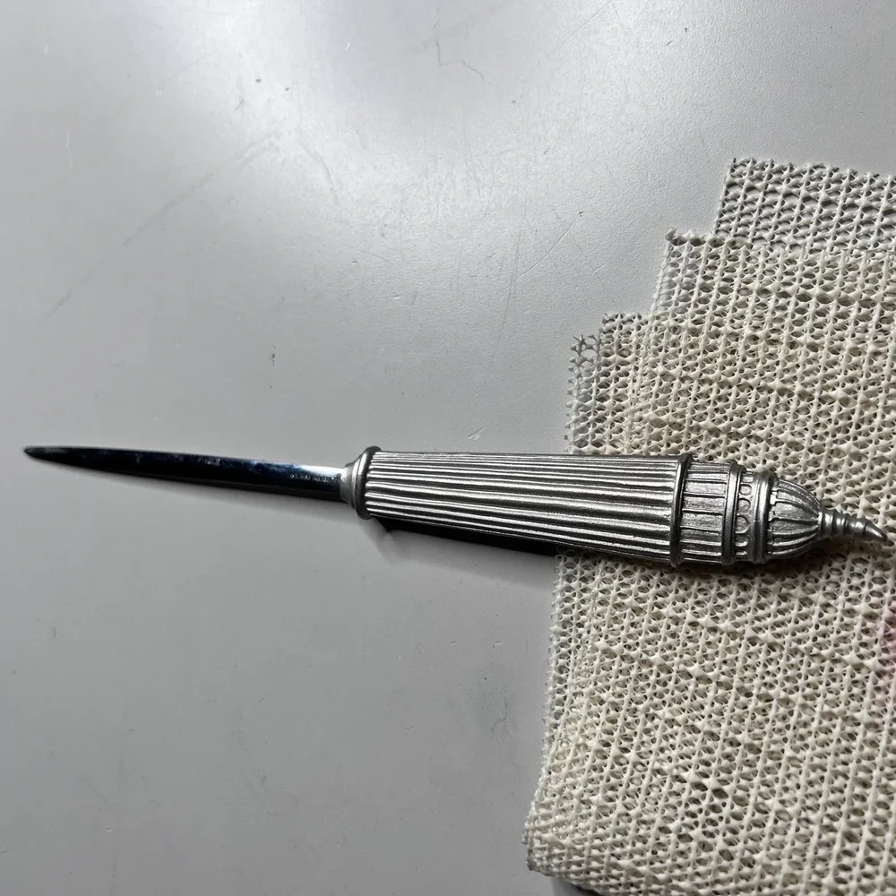 Salisbury Pewter Letter Opener Paper Knife‎ Silver Tone Office Desk Decor USA